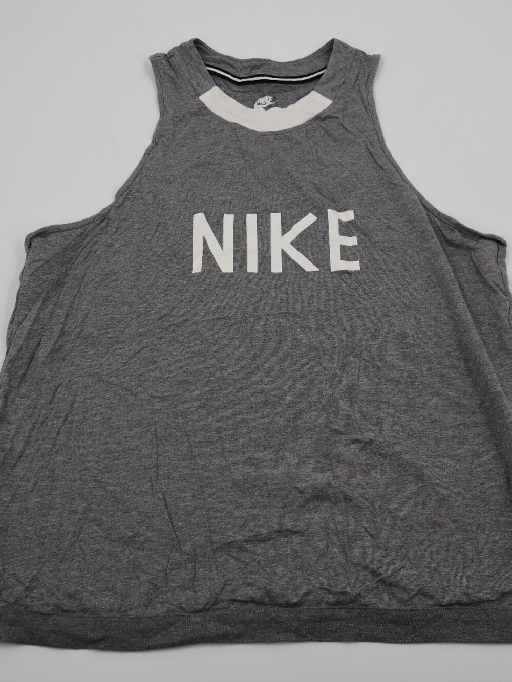 Nike Tank Top Womens Large Gray Logo Graphic Sleeveless 804084-091